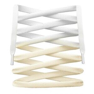 54" Inch White/Cream Flat UV Color Changing Shoelaces Replacement Laces 137CM